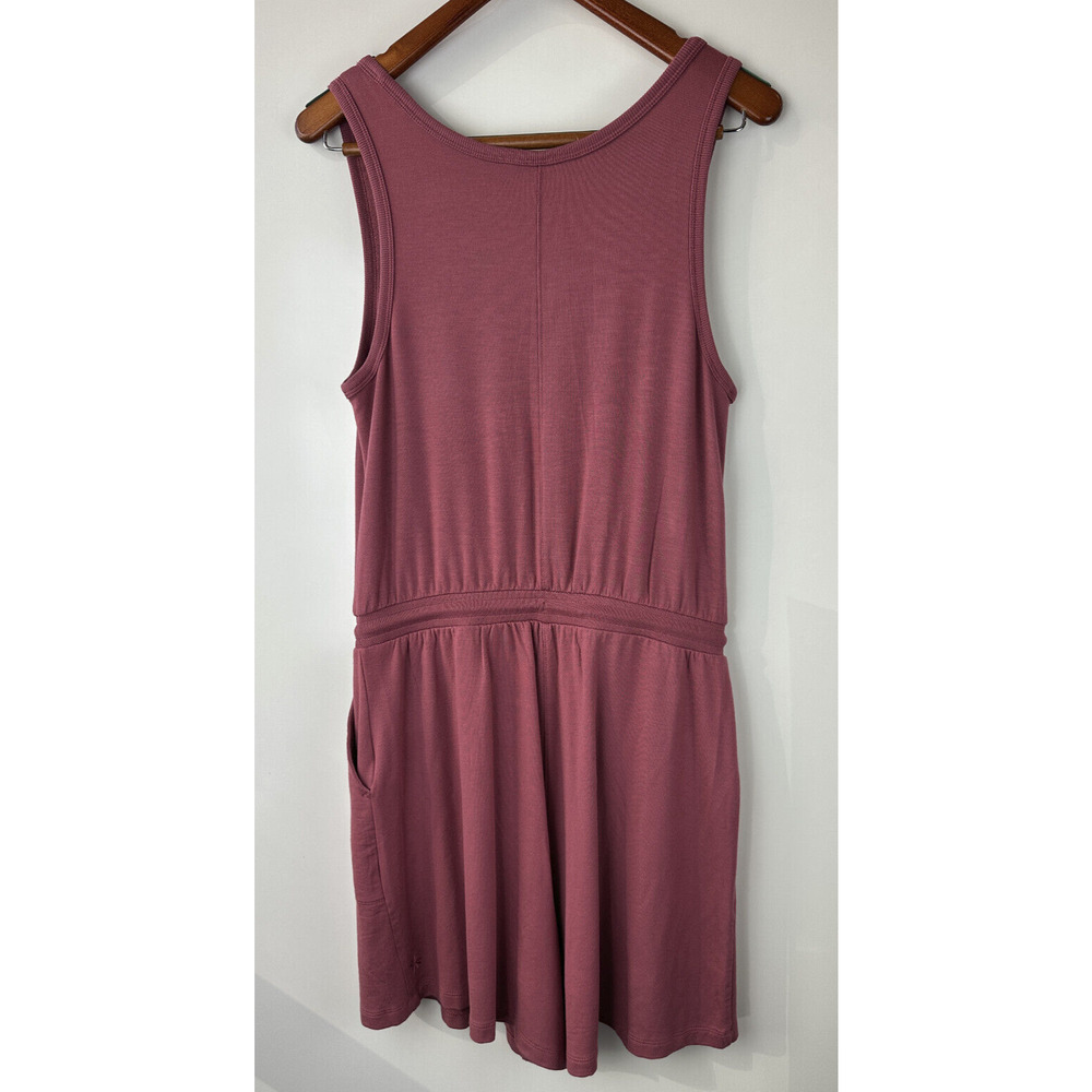 Athleta Balance Sleeveless Tank Romper Women's Size MT Medium Tall Berry Rose - Picture 12 of 14